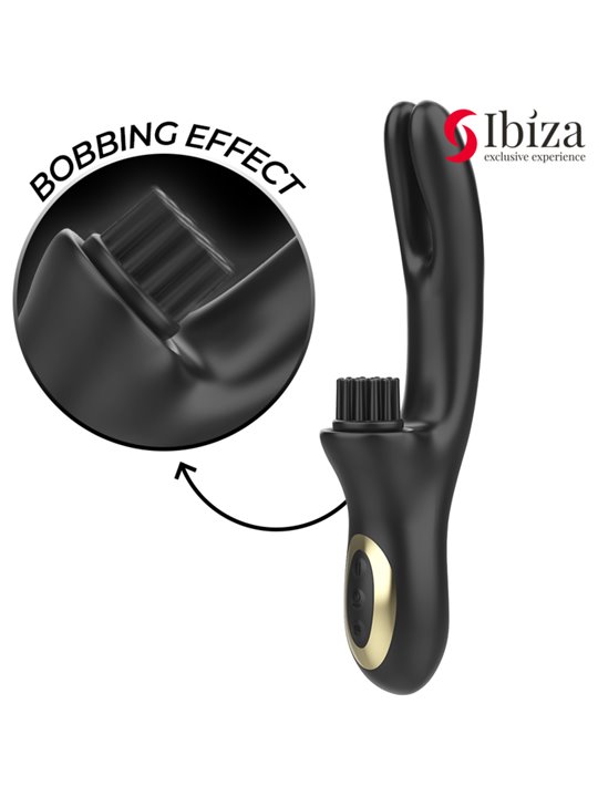 Ibiza Brush Bobbing - Vibratore Rabbit a Doppia Onda con Spazzola