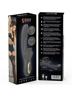 Ibiza Brush Bobbing - Double Wave Rabbit Vibrator with Brush