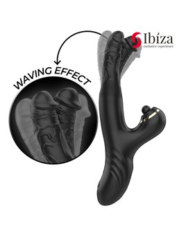 Ibiza Two Dragons - Vibratore Rabbit Nero con Effetto Tapping e Waving