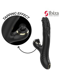 Ibiza Two Dragons - Black Rabbit Vibrator with Tapping and Waving Effect