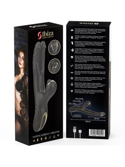 Ibiza Two Dragons - Black Rabbit Vibrator with Tapping and Waving Effect