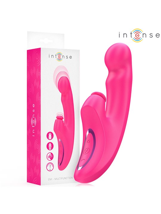 Intense Emi - Fuchsia Silicone Rabbit Vibrator with Pulsations