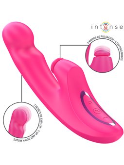 Intense Emi - Fuchsia Silicone Rabbit Vibrator with Pulsations