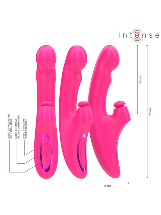 Intense Emi - Fuchsia Silicone Rabbit Vibrator with Pulsations