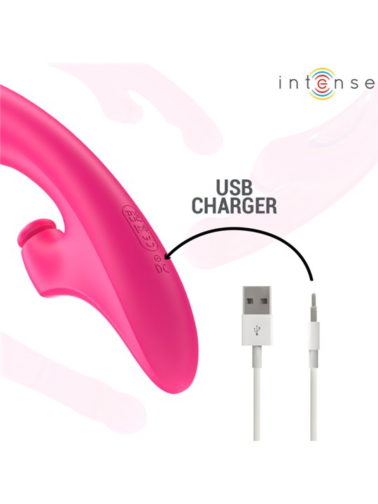 Intense Emi - Fuchsia Silicone Rabbit Vibrator with Pulsations