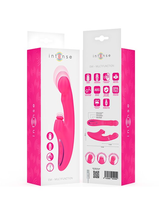 Intense Emi - Fuchsia Silicone Rabbit Vibrator with Pulsations