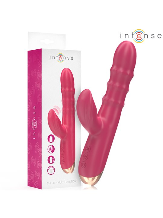 Intense Chloe - Multifunction Rabbit Vibrator in Red Silicone