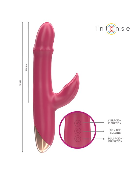 Intense Chloe - Multifunction Rabbit Vibrator in Red Silicone