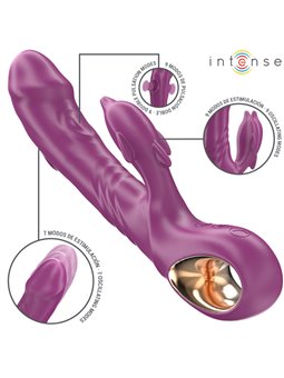Intense Halle - Vibratore Rabbit Viola con Stimolatore a Delfino