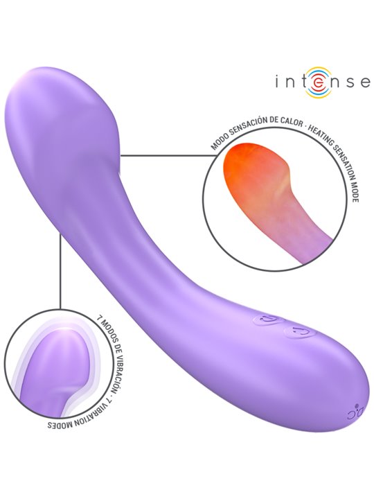 Intense Becky - 19 cm Purple Silicone Vibrator with Heat Function