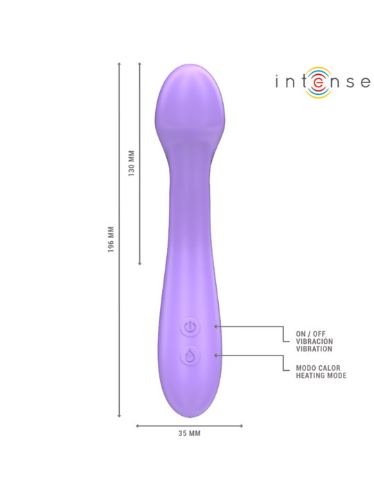 Intense Becky - 19 cm Purple Silicone Vibrator with Heat Function