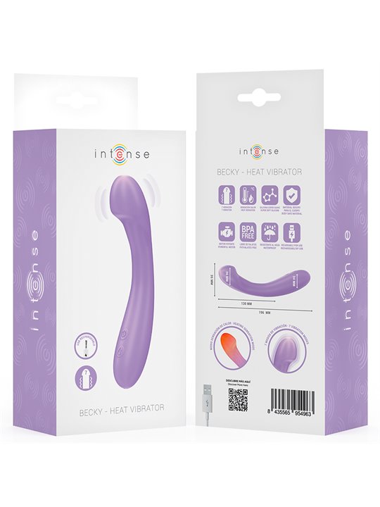 Intense Becky - 19 cm Purple Silicone Vibrator with Heat Function