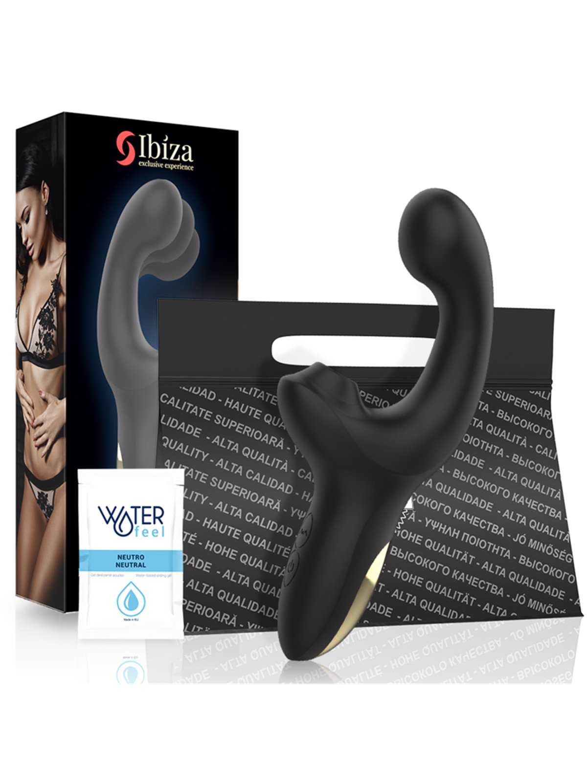 Ibiza Fingering and Pulsing - Vibratore Rabbit Succhia Clitoride Nero
