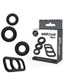 Addicted Toys - Set di Anelli Fallici in Silicone Nero 4 Pezzi