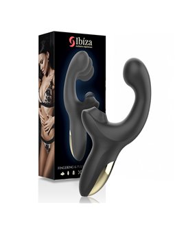 Ibiza Fingering and Pulsing - Vibratore Rabbit Succhia Clitoride Nero