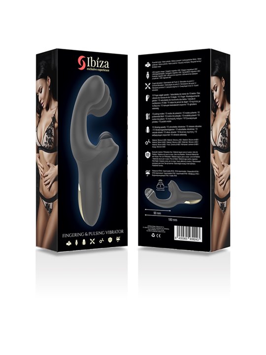 Ibiza Fingering and Pulsing - Vibratore Rabbit Succhia Clitoride Nero