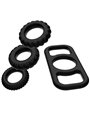 Addicted Toys - Set di Anelli Fallici in Silicone Nero 4 Pezzi