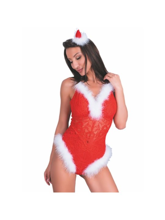 Livco Corsetti LC 90706 - Santa Claus Christmas Bodysuit Size S/M