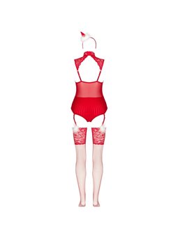 Livco Corsetti LC 90604 - Body + Calze + Cerchietto Natalizio S/M