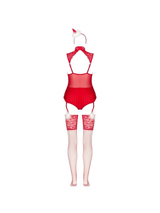 Livco Corsetti LC 90604 - Body + Calze + Cerchietto Natalizio S/M