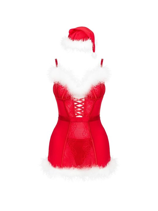Livco Corsetti LC 90607 - Chemise + Perizoma Tema Natale Taglia L/XL