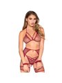 Leg Avenue 89362 - Bondage 4-Piece Lingerie Set One Size Red