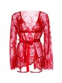 Leg Avenue 86123 - Red Lace Lingerie Set + Robe Size S