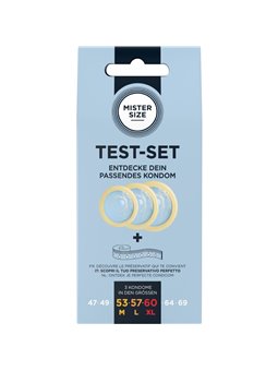 Mister Size Test - Set of 3 Condoms of Different Sizes + Tape Measure