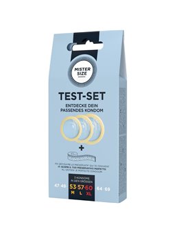 Mister Size Test - Set di 3 Preservativi di Misure Differenti + Metro