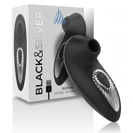 Black&Silver Drake - Vibratore Massaggiatore Succhia Clitoride Nero
