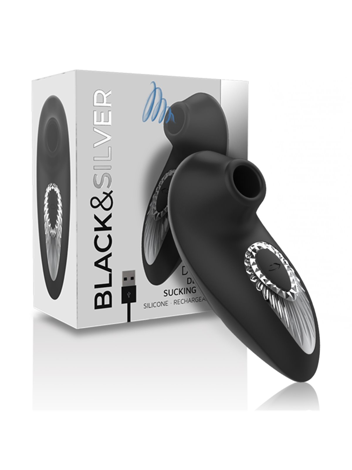 Black&Silver Drake - Vibratore Massaggiatore Succhia Clitoride Nero
