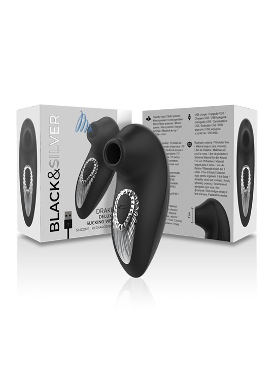 Black&Silver Drake - Black Clitoral Sucking Massager Vibrator