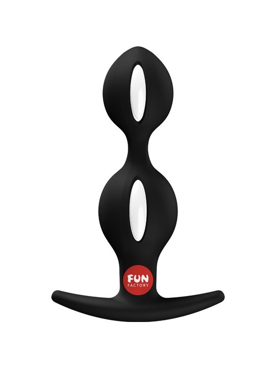 Fun Factory B-Balls Duo - Plug Anale in Silicone Nero con Sfere 13 Cm
