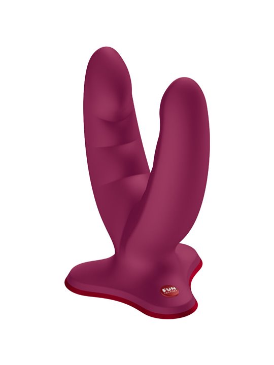 Fun Factory Ryde - Doppio Dildo in Silicone Bordeaux con Ventosa