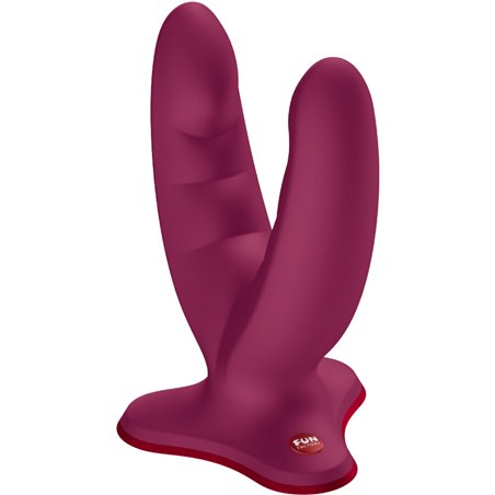 Fun Factory Ryde - Doppio Dildo in Silicone Bordeaux con Ventosa