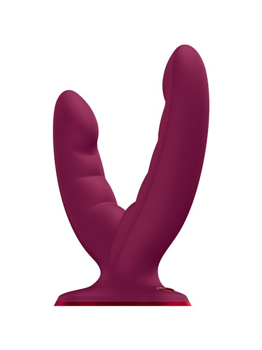 Fun Factory Ryde - Doppio Dildo in Silicone Bordeaux con Ventosa