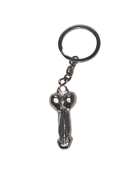 Diablo Picante - Portachiavi a Forma di Pene in Metallo Colore Argento