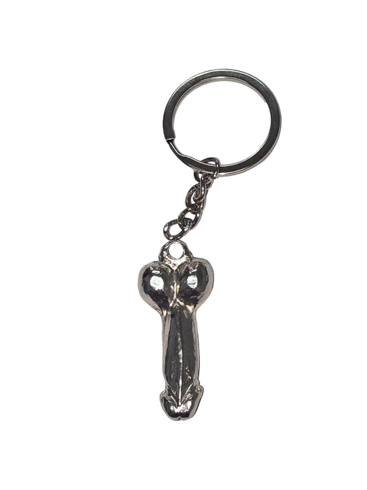 Diablo Picante - Portachiavi a Forma di Pene in Metallo Colore Argento