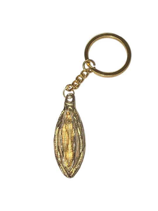 Diablo Picante - Gold Metal Vagina-Shaped Keyring
