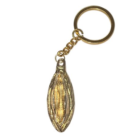 Diablo Picante - Portachiavi a Forma di Vagina in Metallo Colore Oro