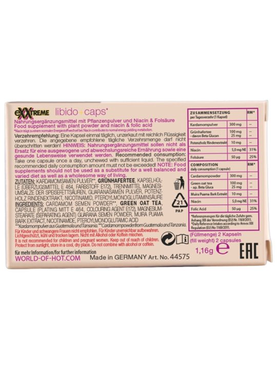 Hot Exxtreme Lbdo - Food Supplement for Female Libido 2 Capsules