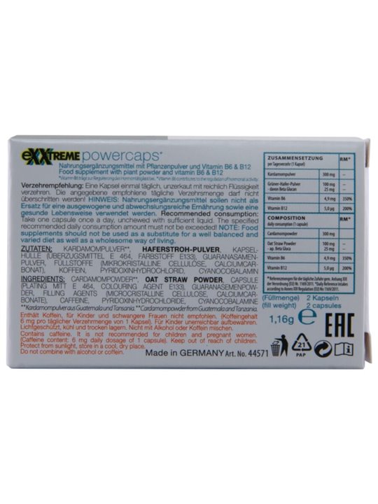Hot Exxtreme Power - Integratore Alimentare per la Libido Maschile 2 Cp