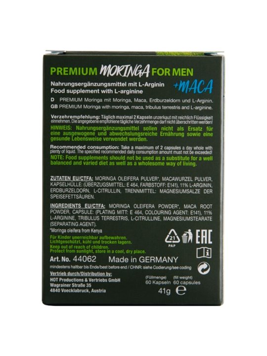 Hot Premium Moringa - Male Virility Supplement 60 Capsules