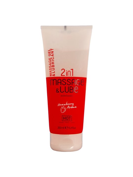 Hot Massage & Lube - Strawberry Lubricating and Massaging Gel 200 ML