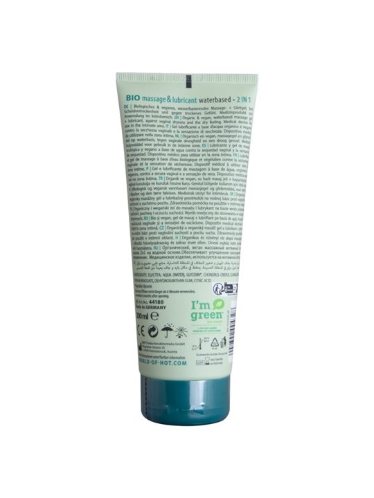 Hot Bio Massage & Lubricant - Lubrificante a Base d'Acqua 200 ML