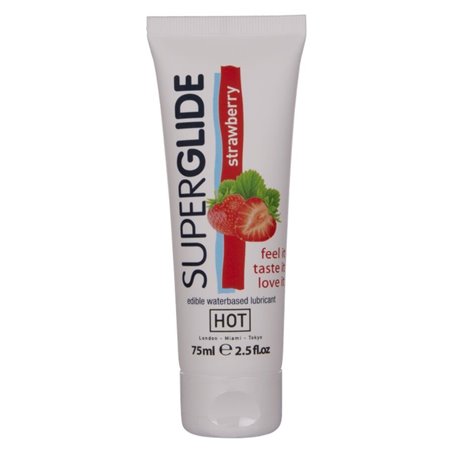 Hot SuperGlide - Lubrificante Intimo Commestibile Aroma Fragola 75 ML