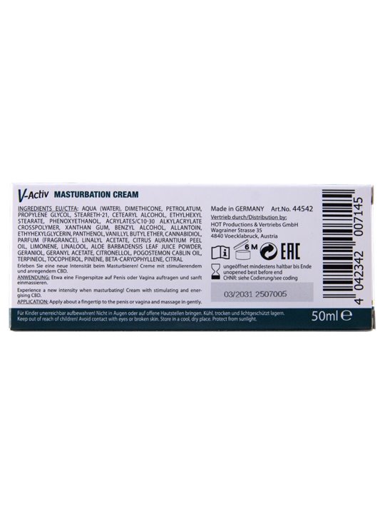 Hot V-Activ Masturbation - Unisex Stimulating Cream with CBD 100 ML