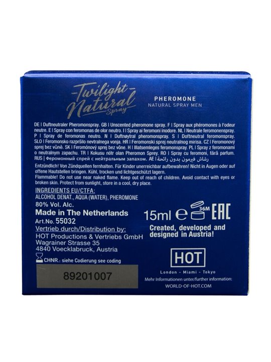 Hot Twilight Natural - Odourless Pheromone Spray for Men 15 ML
