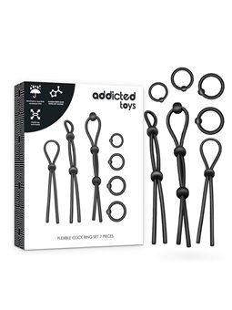Addicted Toys - Flexible Silicone Cock Ring Set 7 Pieces