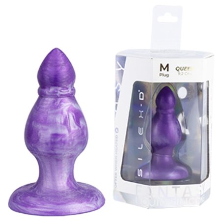 Silexd Queen - Plug Anale in Silicone Termoreattivo Viola 9,2 Cm
